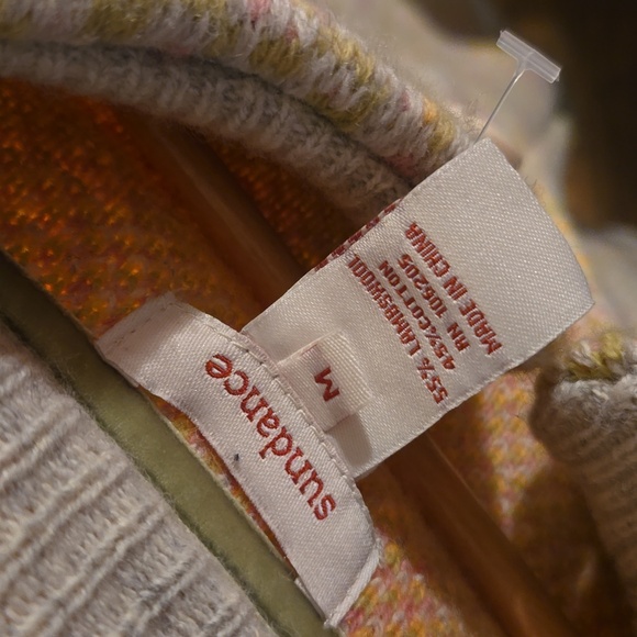 SUNDANCE Lambswool Long Coat Sweater Button Down Pockets Printed Knit Womens S - Picture 4 of 7